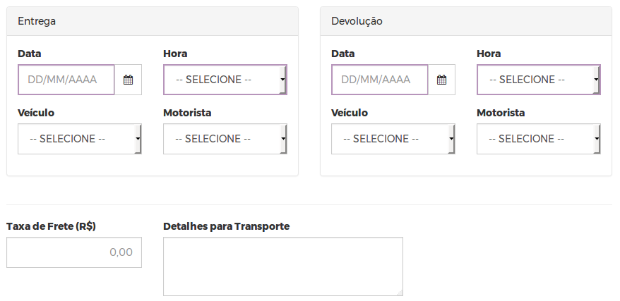 Programação de Logística - Motorista e Veículo